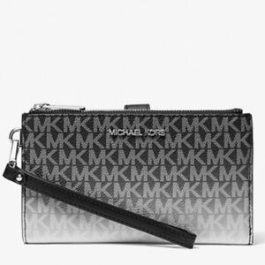 MICHAEL KORS Jet Set Large Logo Signature
Double-Zip Wristlet-Wallet-Phone Case